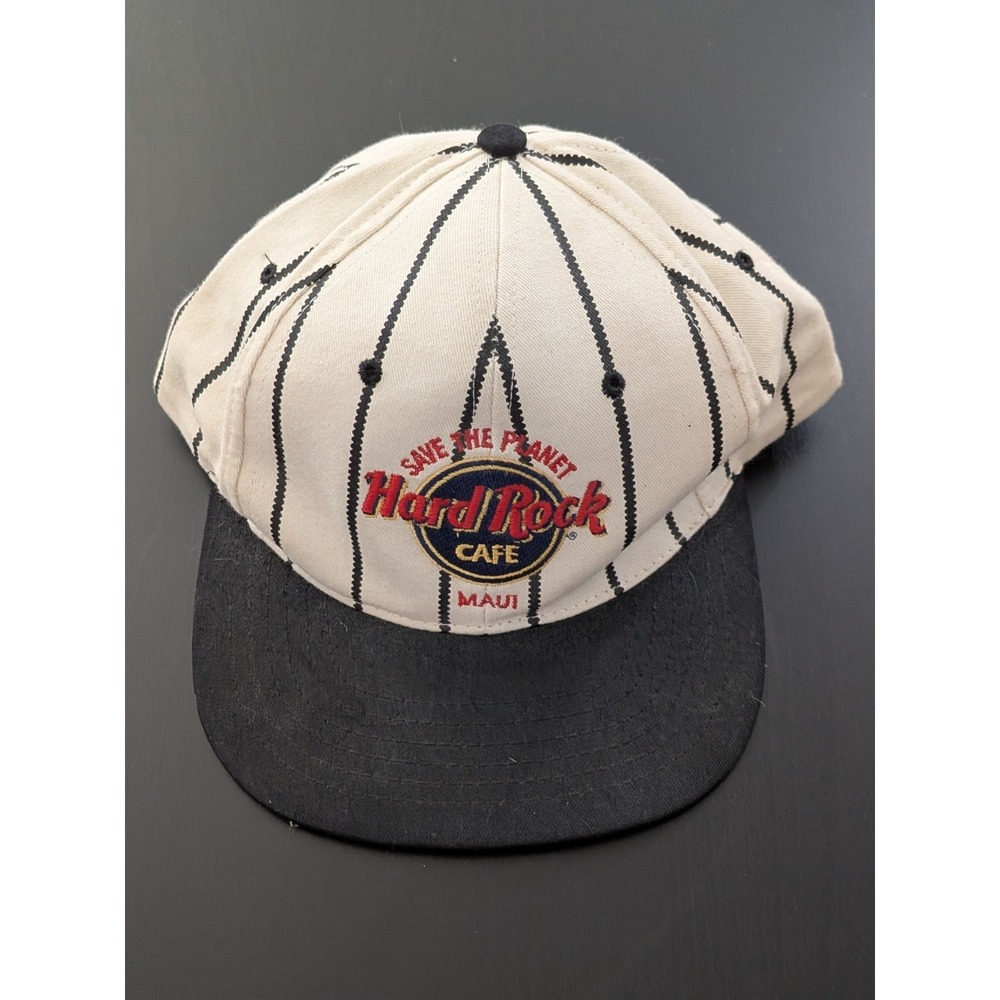 Hard Rock Cafe Miami Snapback Baseball Hat OSFM Vintage Y2K Era Black White
